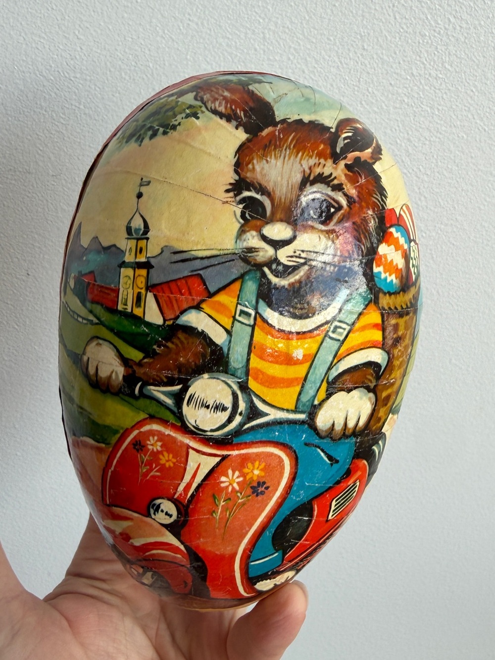 Vintage paper mache Easter egg